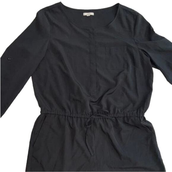 Ann Taylor LOFT Black Long Sleeved Shorts Romper Size 14 Lightweight 4” Inseam - Picture 2 of 9